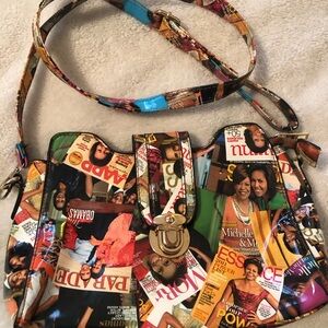 Colorful Magazine Print Women's Bag